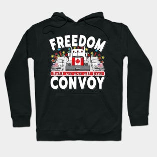 TRUCKERS FOR FREEDOM - FREEDOM CONVOY 2022 UNTIL WE ARE ALL FREE LETTERS WHITE Hoodie